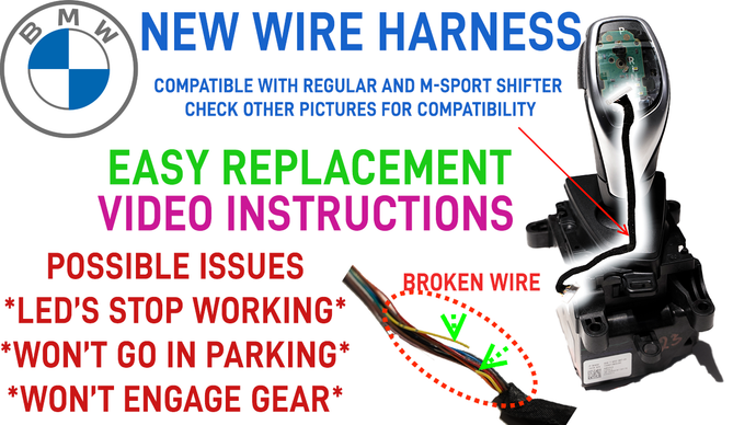 BMW Electronic Gear Selector Illumination/Parking Button Repair Harness From USA