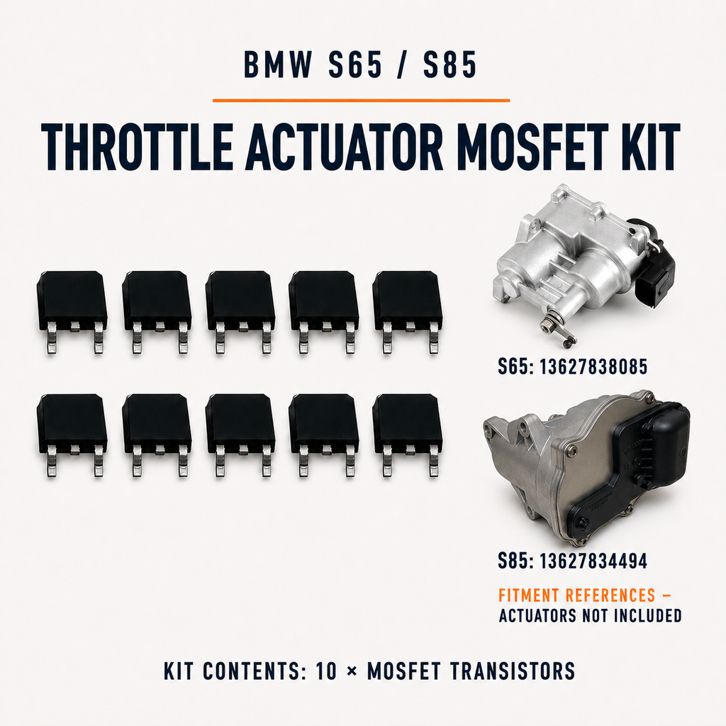 BMW S65 S85 MOSFET kit with 13627838085 and 13627834494 actuator references