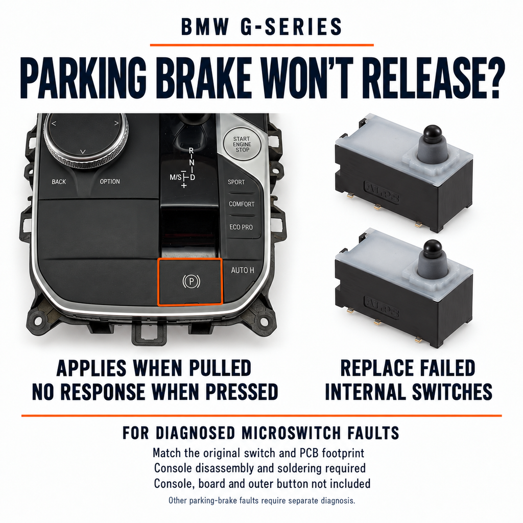 BMW G-Series Parking Brake Switch Repair Kit – 2 Microswitches