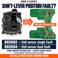 Two Hall sensor locations on the separate selector PCB, with associated GWS fault codes 802692 and 802694; installation video coming soon.